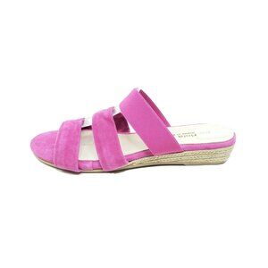 Patricia Green Espadrille Slide Sandal Elastic Strap Pink Suede Womens Size US 9